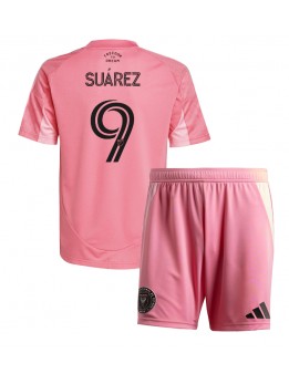 Billige Inter Miami Luis Suarez #9 Hjemmedraktsett Barn 2025-26 Kortermet (+ Korte bukser)